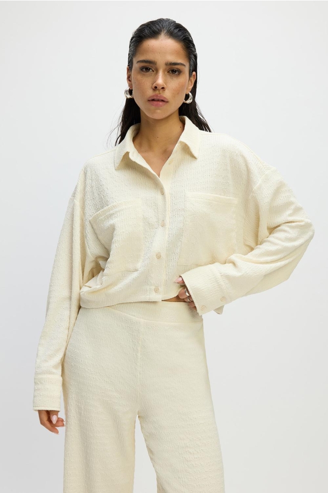 KNITTTED CROPPED BLOUSE LYLOE R2503954683 003 CREAMY WHITE